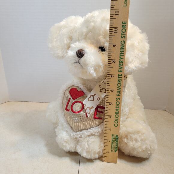 DanDee Plush Cream Puppy Dog 10" Love Heart Valentine's Stuffed Animal - Picture 8 of 16